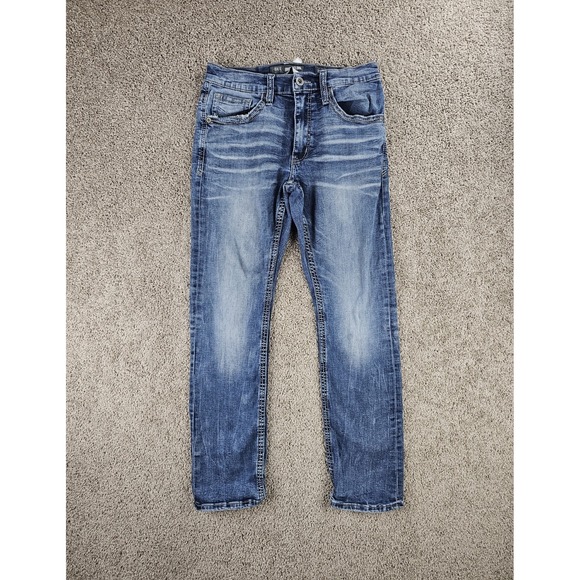BKE Jake 32R Straight Medium Wash Stretch Denim Whiskered Jeans Men's 32x31 - Picture 1 of 12